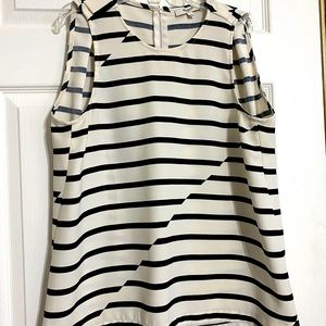 Madewell asymmetrical striped sleeveless blouse